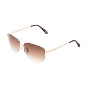 NEW FOSSIL 60mm Aviator Sunglasses gold 161mn